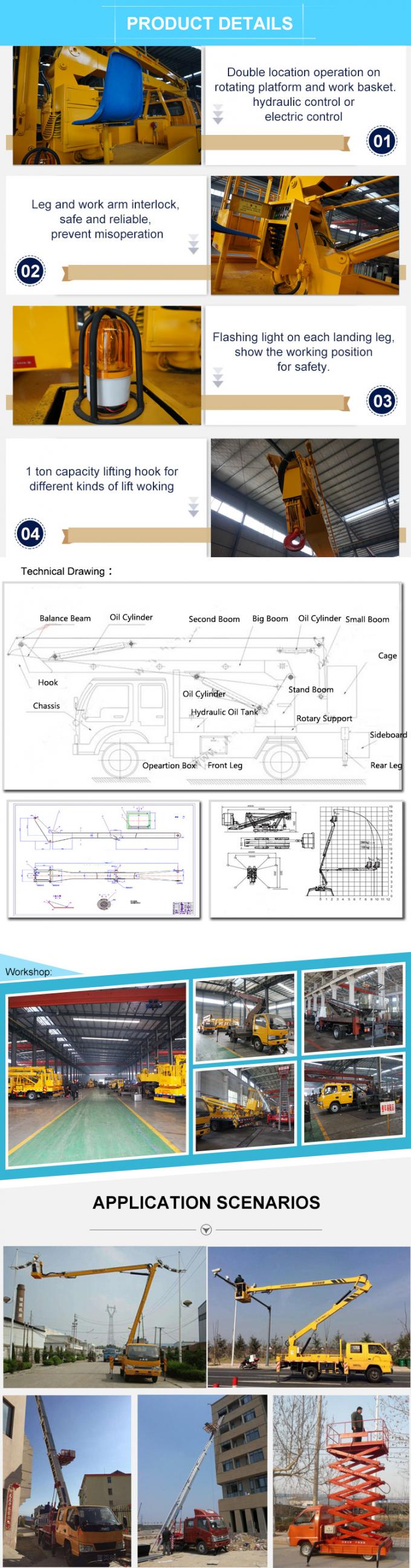 100P 98hp 12M ISUZU 空中プラットフォームトラック 3
